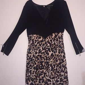 Animal print long sleeve dress